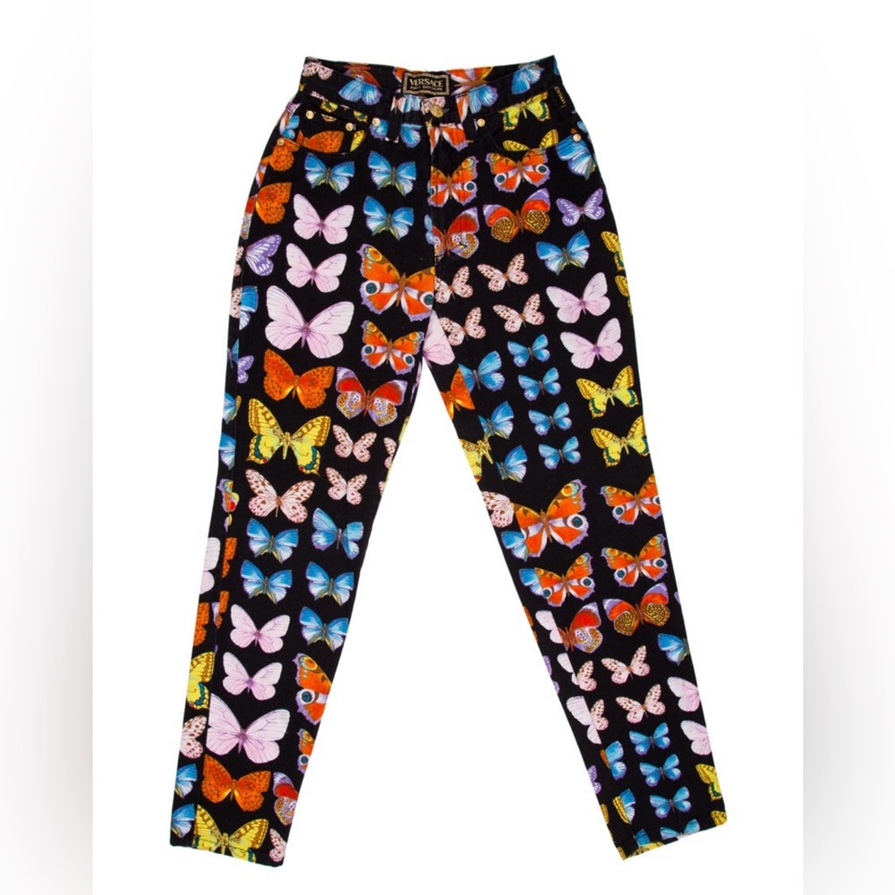 Vintage Gianni Versace Spring 1995 Butterfly Jeans